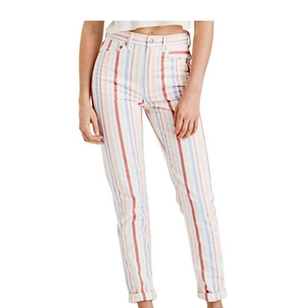 American Eagle Outfitters Striped Mom Jeans